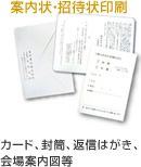 案内状・招待状印刷　カード、封筒、返信はがき、会場案内図等